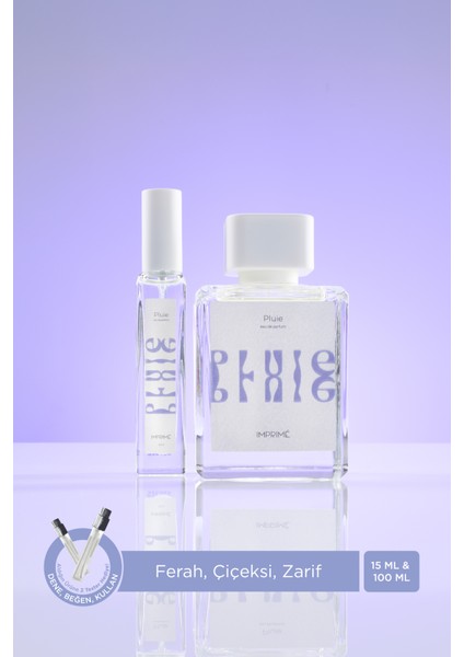Pluie Edp 100 ml & Seyahat Boy 15 ml Unisex Parfüm Seti I Ferah Çiçeksi I Bergamot, Pembe Biber