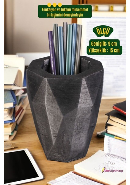 Masa Kalemliği Organizer Gümüş Eskitme Renk Model 19 fırsatları