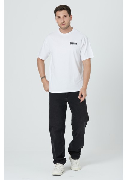 %100 Pamuk Erkek Relax Fit Rahat Kalıp Bisiklet Yaka Basic Düz Kısa Kollu Baskılı Tişört TNT-002 fiyatları