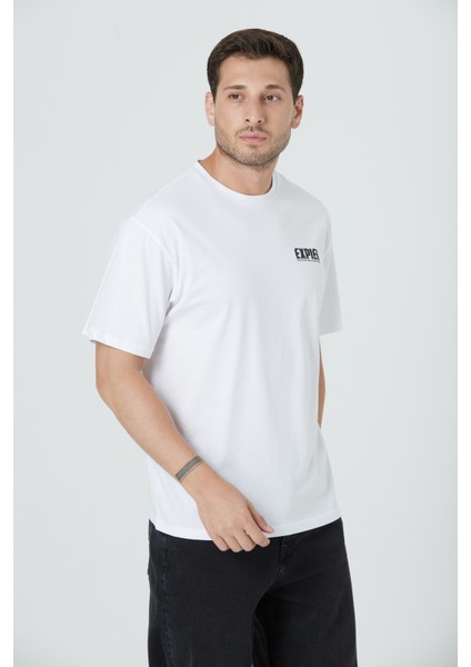 %100 Pamuk Erkek Relax Fit Rahat Kalıp Bisiklet Yaka Basic Düz Kısa Kollu Baskılı Tişört TNT-002 fırsatları