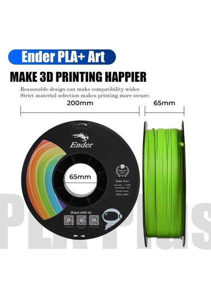 Ender Pla+ Filament Elma Yeşili 1.75MM 1kg - modelleri