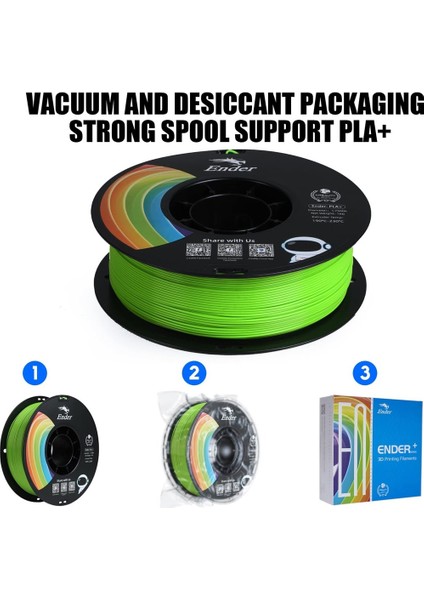 Ender Pla+ Filament Elma Yeşili 1.75MM 1kg - fırsatları