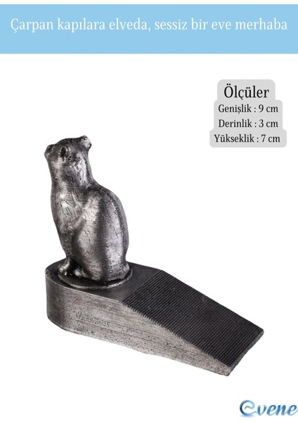 Kapı Stoperi Gümüş Eskitme Renk Dekoratif Kapı Tutucu Durdurucu Model 2