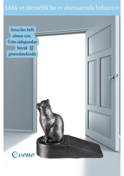 Kapı Stoperi Gümüş Eskitme Renk Dekoratif Kapı Tutucu Durdurucu Model 2