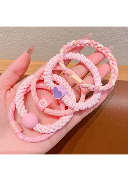 5pcs Renkli Büyük Çember Çocuklar Kauçuk Bantları Saç, Kız Kafa Bantları, Koreli Bebek Saç Aksesuarları, Saç Halkaları Renk: 5 Adet Pembe (Yurt Dışından)