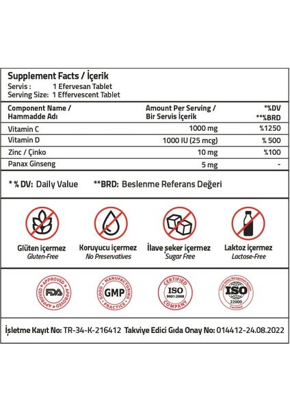 Daily Force Vitamin C Panax Ginseng Zinc Vitamin D3 15 Effervescent Tablets 28 Stand fiyatları