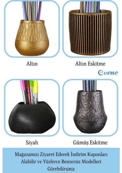 Masa Kalemliği Organizer Altın Eskitme Renk Model 21
