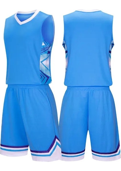 Çocuk Basketbol Forması Hızlı Kuruyan Eğitim Üniforma Çocuk Spor Giyim Kiti Erkek ve Kız Eşofman Sporu Kıyleri Renk: A95-SKY Mavi/çocuk Boyutu: 3xs (95-115CM) (Yurt Dışından)