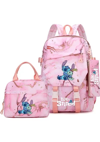 Dikiş 3pcs Seti, Kalem Kılıfı, Katlanabilir Yalıtılabilir Soğutucu Öğle Yemeği Çantası, Sevimli Okul Çantası, Günlük Işe Gidme Daybabağı Renk: Pink-D (Yurt Dışından)