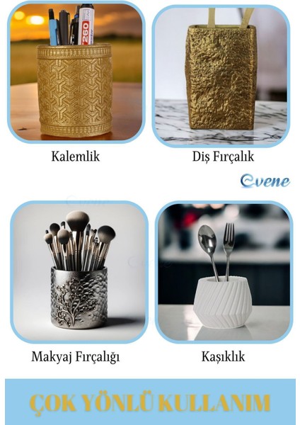 Masa Kalemliği Organizer Gümüş Eskitme Renk Model 21