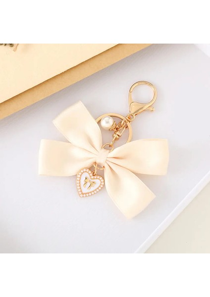 Inci Anahtarlık Tatlı Moda Şeridi Bowknot Knot Aksesuarları Metal Toka Kadın Çanta Takımları En Iyi Hediyeler Takı Renk: Kayısı (Yurt Dışından)