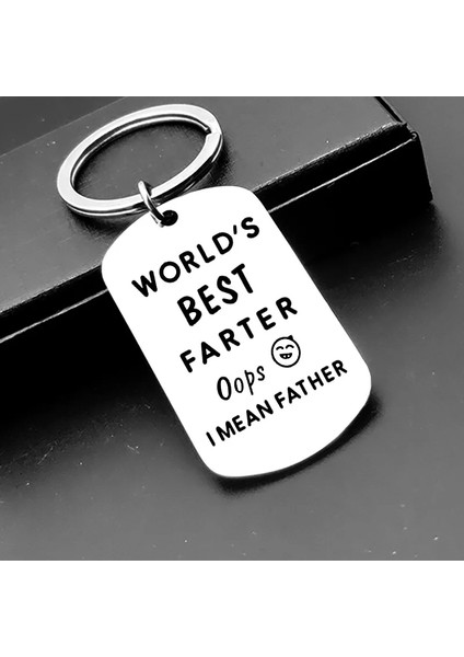 Dünyanın En Iyi Farter Baba Papa Anahtarlık Yüzük Paslanmaz Çelik Araba Çantası Kadın Mücevher Aksesuarları Moda Kolye Hediyesi (Yurt Dışından)