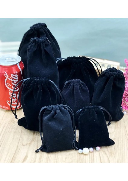 20PCS Siyah Velvet Takı Hediye Çantaları 7x9 9X12 10X16 13X18 15X20CM Drawstring Düğün Noel Hediye Çantaları Mücevher Ambalaj Bagscolor: 5X7CM (Yurt Dışından)