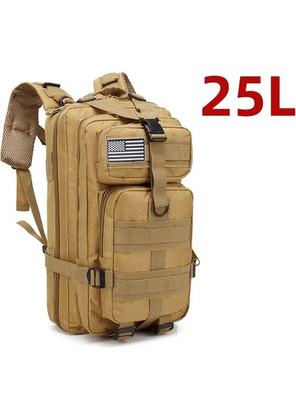 25L/50L Sağlam Naylon Su Geçirmez Taktik Sporlar Trekking Balıkçılık Avcılığı Kamp Yürüyüş Çantası Sırt Çantası Açık Sırp Çekileri Renk: 25L (Haki) (Yurt Dışından)