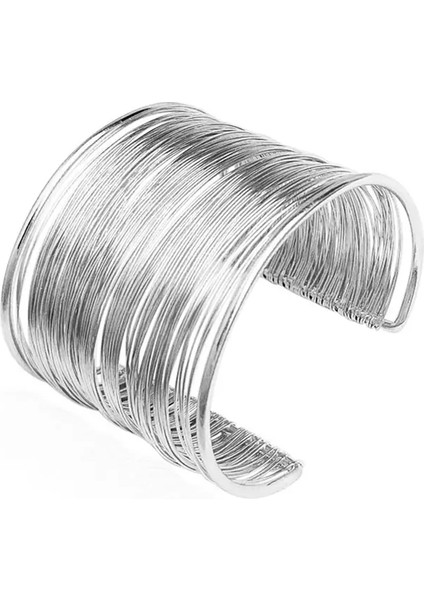 Kadınlar Için Manşet Bileklik Bilezik Açık Geniş Tel Bilezikler Altın Renkli Bilek Manşet Sargısı Bilezik Metal Renk: Sv1 (Yurt Dışından)