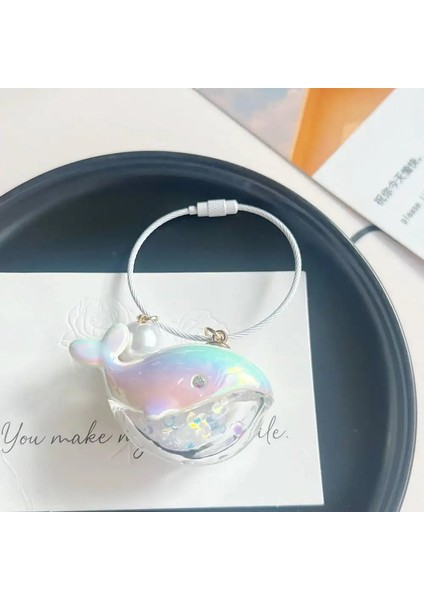 Kordon Sırt Çantası Kolye Balinası Anahtarlık Lazer Balina Anahtarlık Çantası Çanta Kolye Sevimli Parıltı Payetleri Renkli Hediye Diycolor: Beyaz (Yurt Dışından)