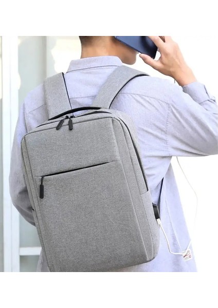 Yeni Çok Yönlü Iş Çantası USB Edilebilir Okul Çantası Su Geçirmez Dizüstü Bilgisayar Çantası Sırt Çantası: Siyah/boyut: 16 Inç (Yurt Dışından)