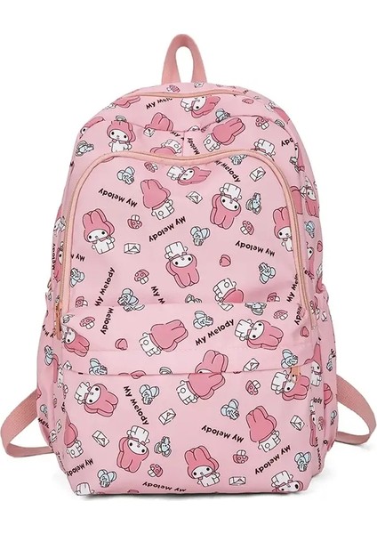 Hello Kitty Cinnamoroll Girls Büyük Kapasiteli Sırt Çantası Seyahat Çantası, Tam Genişlik Baskılı Gündelik, Taşınabilir Açık Okul Çantaları Renk: Melodi (Yurt Dışından)