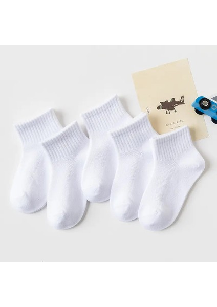 5 Çift/lot Yaz Yeni Çocuklar Pamuk Çoraplar Moda Mesh Siyah Beyaz Gri 1-12 Yaş Için Çocuklar Genç Öğrenci Kız Boy Boy Socks Renk: Beyaz/boyut: L (6-8 Yıl) (Yurt Dışından)