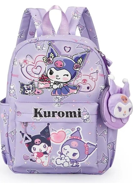 Kuromi Cinnamoroll Sırt Çantası Para Çantası, Hello Kitty Cartoon Schoolbag, Kız Günlük Seyahat Gider Sırp Çakası Günlük Kullanım Rolor: Kuromi-A (Yurt Dışından)