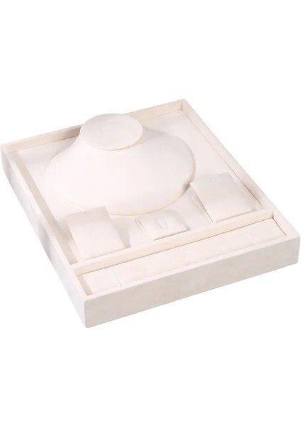 Kadın Mücevher Ambalaj Kadife Hediye Kutusu Zarif Kolye Küpe Bilezik Halka Kiti Mağazalar Için Ekran Tepsisi Kılıfı Sergi Çartı: Bej Için (Yurt Dışından)