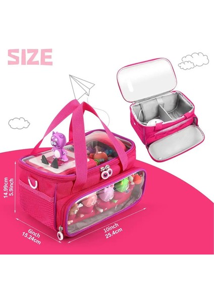 Toniebox Başlangıç ​​için Taşıma Çantası Omuz Kayışı ve Saplı Çubuk Koleksiyon Torbaları ile Taşınabilir Organizatör Çantası Renk: Hotpink (Yurt Dışından)