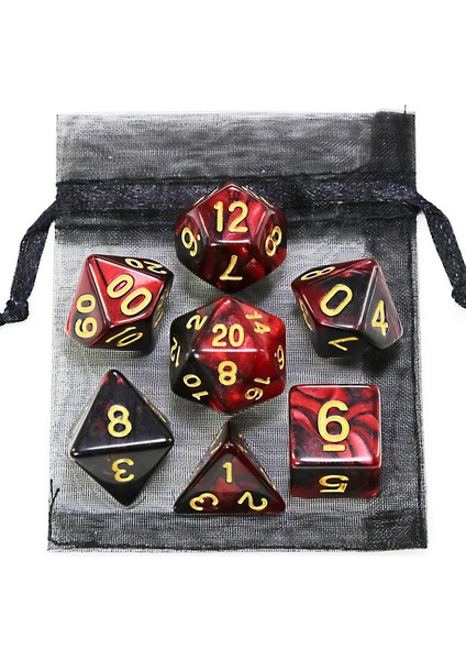 Zar Dnd Oyunu Zar Rolü Zar Karıştırma Renkleri Çanta ile Set Seti 9 Farklı Stil Taşınabilir Oyuncaklar Için Mevcut Dnd Rpg Trpg Oyunlar Renk: Kırmızı Siyah (Yurt Dışından)