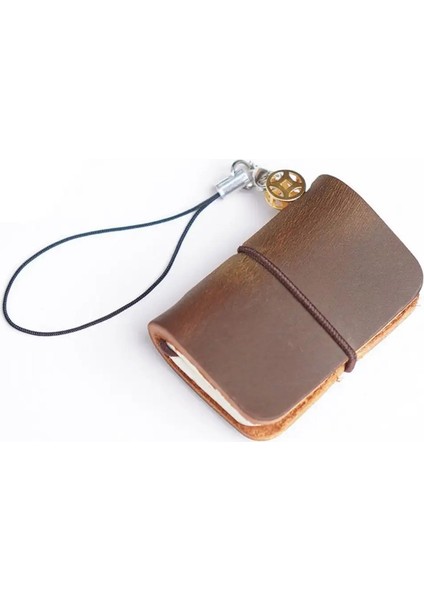 32SHEETS Mini Dizüstü Anahtar Zinciri Değiştirilebilir Eskiz Defteri Ultra Küçük Cüzdanı El Kitabı Gevşek Yaprak Not Defteri El Hesabı Renk: Koyu Kahverengi Katı (Yurt Dışından)