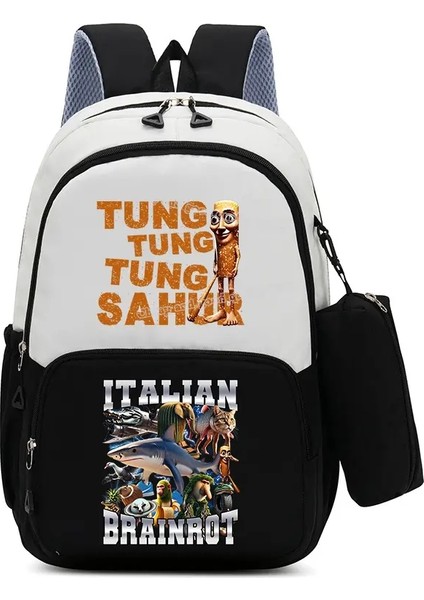 Brainrot Backpacks Set Sıcak Öğrenci Okulu Çantası Pencil Case Boy Okula Geri Hediye Eğlence Mochila Gençler Seyahat Bagscolor: SHJ-37S Shj-6x (Yurt Dışından)