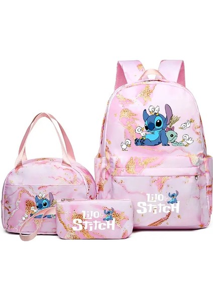 Stitch Angel Sırt Çantası, Öğle Yemeği Çantası Kalem Kılıfı ile Günlük Günlük, Günlük Kullanım Renk Için Ayarlanabilir Kayışlara Dalı Okul Çantaları: Pink-E (Yurt Dışından)
