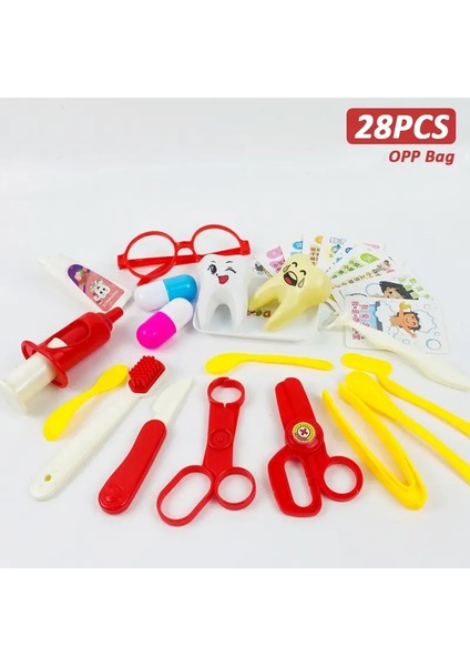 Doktor Set Kids Play Play Girls Rol Yapma Oyunları Hastane Accessorie Tıbbi Kit Hemşire Araçları Çocuklar Için Çanta Oyuncakları Hediye Rolor: 28 Pcs Mavi (Yurt Dışından)