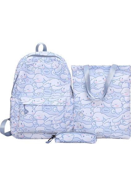 3pcs Cinnamoroll Hello Kitty Sanrio Sırt Çantası Seti, Kuromi Tote Omuz Çantası, Kalem Bagcolor ile Gündelik Açık Daybabağı: Cinnamoroll (Yurt Dışından)