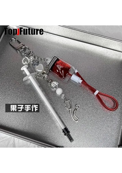 Harajuku Gotik Y2K Kız Kadın Kadın Erkekler Cadılar Bayramı Dekorasyonları Cosplay Punk I Kan Tipi Anahtar Zincir Vampir Günleri Ornamen Hediye Renk: Style2 A (Yurt Dışından)