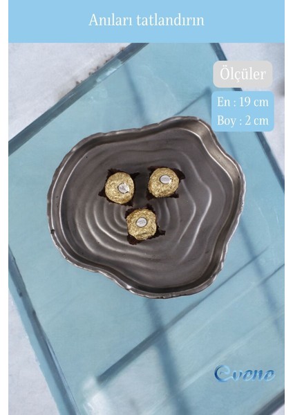 Şekerlik Sunumluk Drajelik Dekoratif Tabak Gümüş Eskitme Renk Model 1