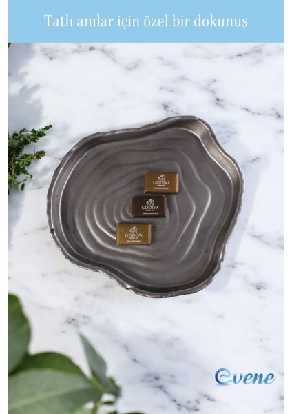 Şekerlik Sunumluk Drajelik Dekoratif Tabak Gümüş Eskitme Renk Model 1