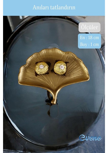 Şekerlik Sunumluk Drajelik Dekoratif Tabak Altın Eskitme Renk Model 19