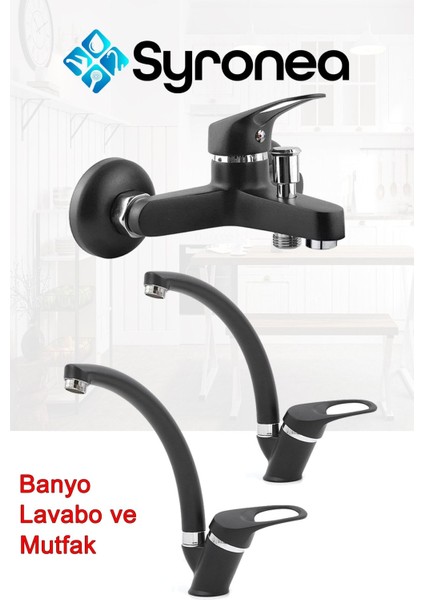 Mix 3'lü Banyo Lavabo ve Mutfak Bataryası Seti