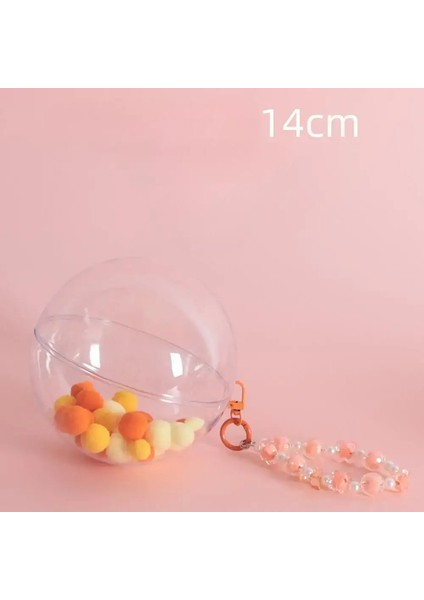 (Bebek Yok) Bebek Için 10/14CM Üç Crybaby Akrilik Şeffaf Depolama Top Çantası Popmart Renk: Büyük - Turuncu/boyut: Bebek Yok (Yurt Dışından)