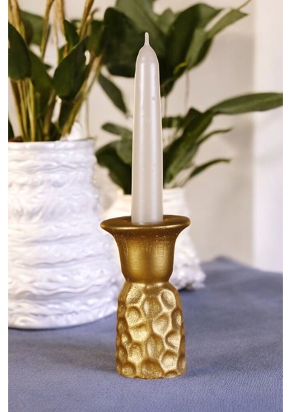 Şamdan Mumluk Dekoratif Mumluk Tealight Mumluk Altın Renk Model 44