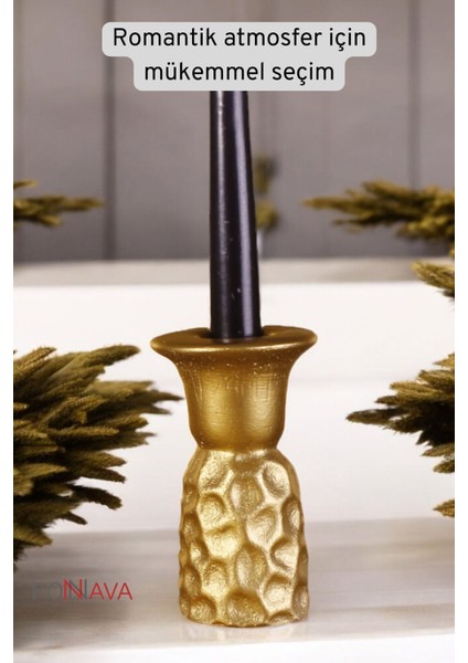 Şamdan Mumluk Dekoratif Mumluk Tealight Mumluk Altın Renk Model 44