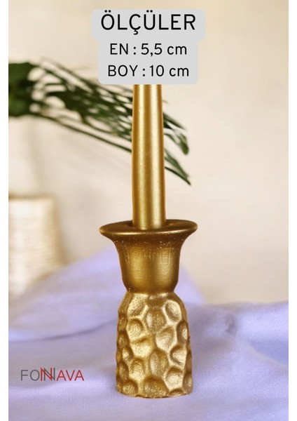 Şamdan Mumluk Dekoratif Mumluk Tealight Mumluk Altın Renk Model 44