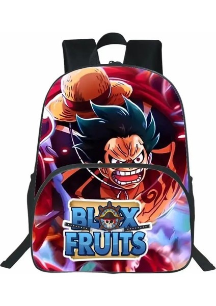 Blox Meyveler Birincil ve Ortaokul Öğrencileri Için Şeytan Meyve Sırt Çantası Anaokulu Unısex Çift Omuz Çantası Erkek Model Renk: Yuvarlak Ön Çanta -01+14 Inç (Yurt Dışından)