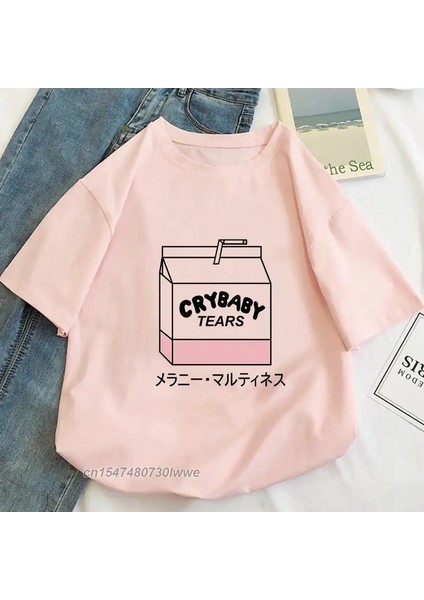 Crybaby Gözyaşları Japonya Içecek T-Shirt Erkekler/kadınlar 2022 Yeni% 100 Pamuk Sokak Giyin (Yurt Dışından)