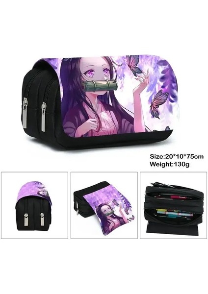 3pc-Set Yeni Demon Slayer Kimetsu Hayır Yaiba Nezuko Schoolbag Sırt Çantası Öğrenci Sırt Çantası Damlası Deniz Çantası Mochila Renk: XB-003-B01/BOYUT: (Yurt Dışından)