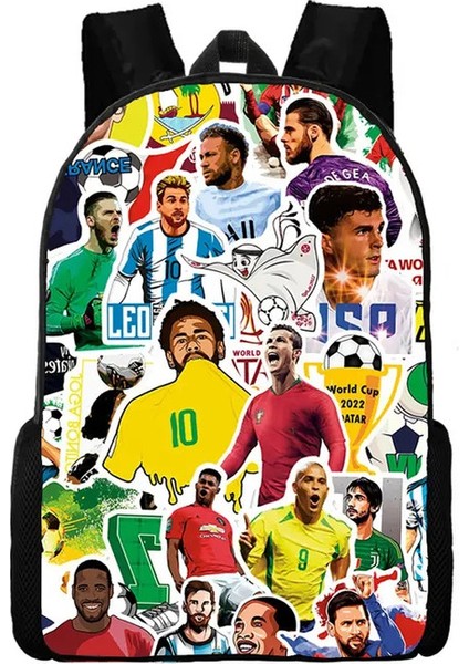 Cristiano Ronaldo Erkek Futbol Sırt Çantası Çocuklar Sırt Çantası Anime Sırt Çantası Seyahat Sırt Çantası Genç Erkek Mochila Doğum Günü Hediye Renk: 1C1-C3K (Yurt Dışından)