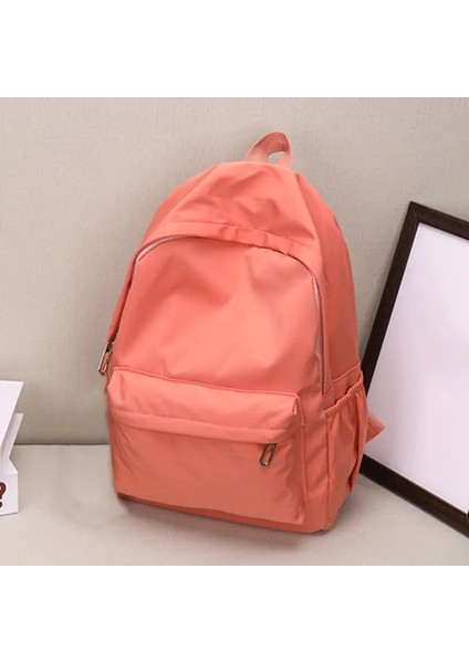 Kadınlar Okul Çantası Su Geçirmez Büyük Kapasiteli Okul Sırt Çantası Düz ​​fermuar Düz Renkli Gençler Kız Günlük Daybak Çantası Öğrenci Tedarik Renk: Turuncu Kırmızı (Yurt Dışından)