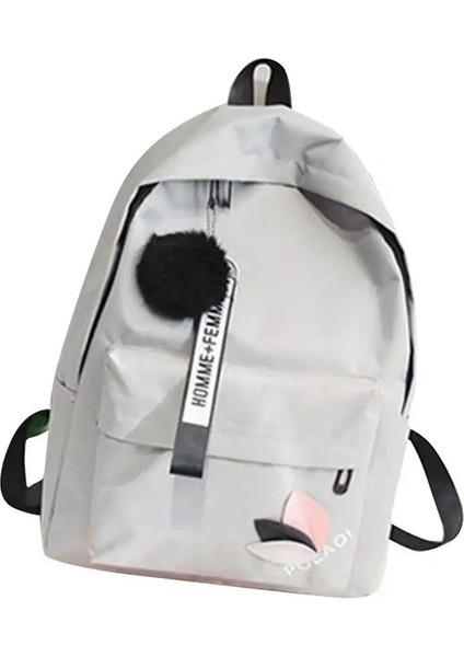 Baskılı Yapraklar Sırt Çantası Büyük Kapasiteli Sırt Çantası Fermuarı Taşınabilir Kılavuz Çalguk Kadın Omuz Çantası Basit Öğrenci Schoolbagcolor: Gri (Yurt Dışından)