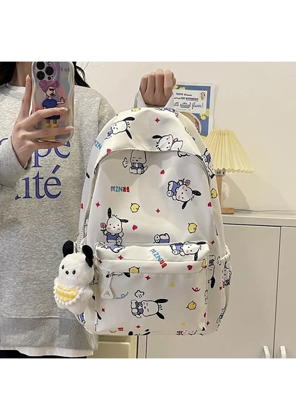 Sanrio Sevimli Kuromi Melody Cinnamoroll Büyük Kapasiteli Sırt Çantası Kız Kızlar Karikatür Hello Kitty Kawaii Canvas Schoolbag Renk: D28-12-43CM (Yurt Dışından)