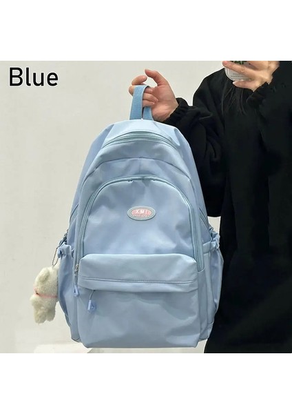 Modern Minimalist Kadın Üniversite Öğrencisi Çok Yönlü Japon Lise Öğrencisi Koreli Versiyon Kız Sırt Çantası Genç Hissettiren Renk: Mavi (Yurt Dışından)