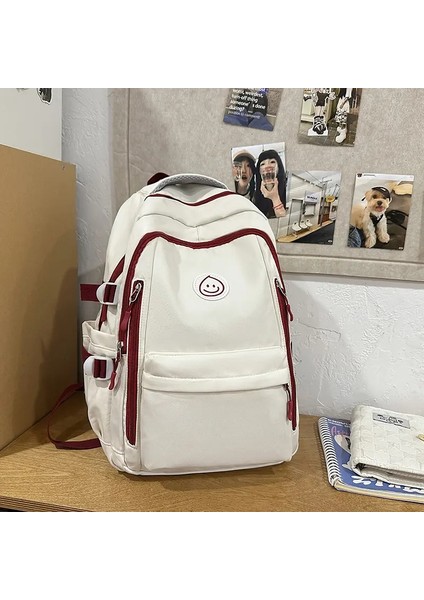 Öğrenciler Okul Çantası Ders Çantası Büyük Kapasiteli Sırt Çantası Su Geçirmez Açık Seyahat Sırt Çantası Tote Hediyesi: Siyah (Yurt Dışından)